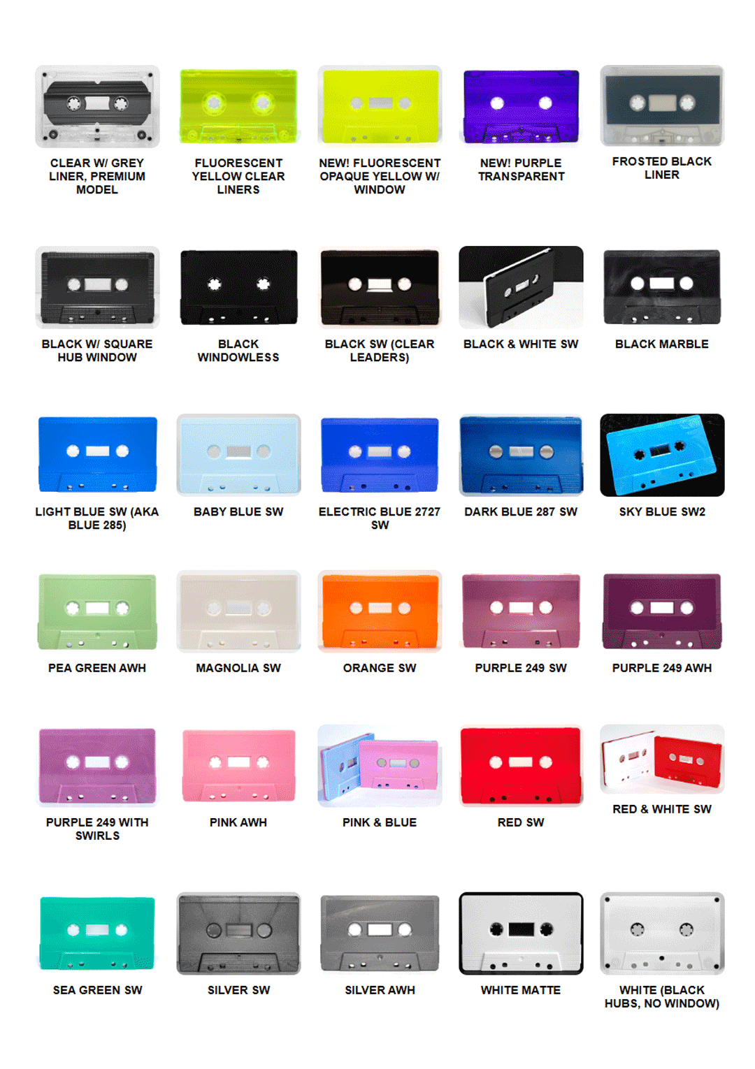 Cassettes clásicos y opacos, lámina 1 de 4