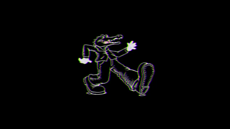 Frame del loop animado de un personaje caminando